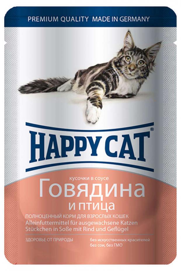 

Корм для кошек Happy Cat говядина и птица в соусе, 100 г