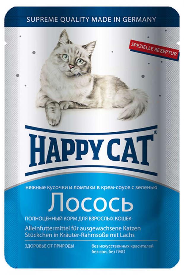 

Корм для кошек Happy Cat ломтики лосося в соусе, 100 г
