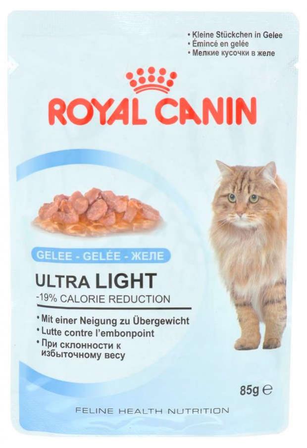

Консервированный корм для кошек Royal Canin Ultra Light мелкие кусочки в желе, 85 г