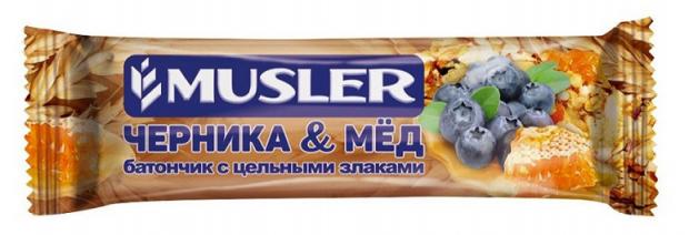

Батончик злаковый Musler мюсли с черникой и медом, 30 г