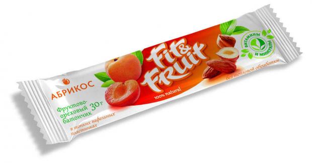

Батончик злаковый fit&fruit с абрикосом, 30 г