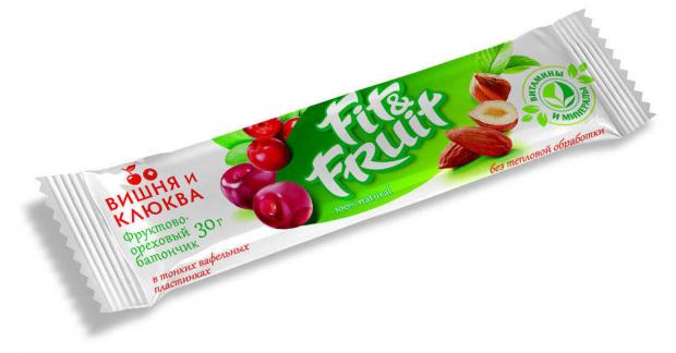 

Батончик злаковый fit&fruit вишня и клюква, 30 г