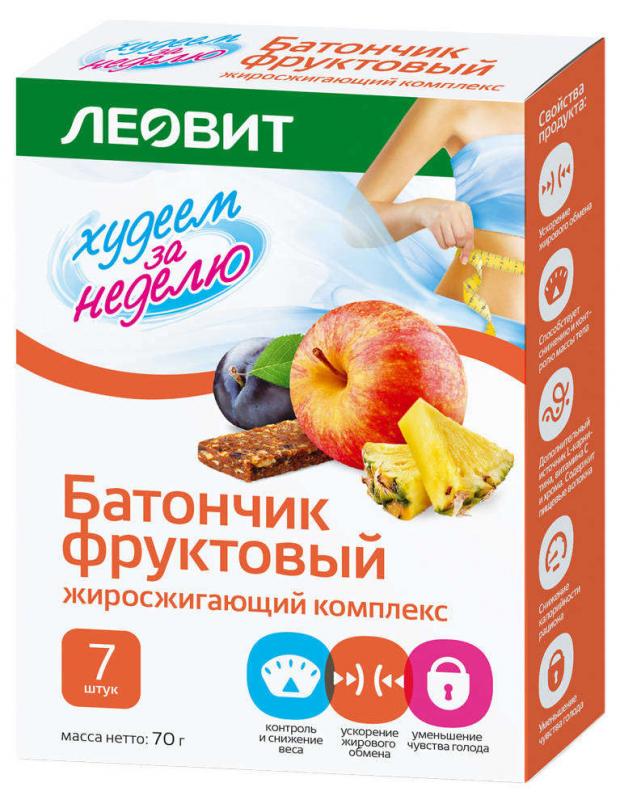 

Батончик фруктовый «ЛЕОВИТ» Худеем за неделю жиросжигающий комплекс, 70 г