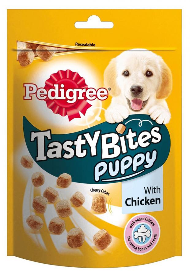 

Лакомство для щенков Pedigree Tasty Bites Puppy с курицей, 8х125 г