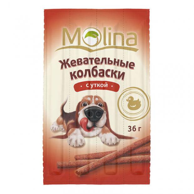 

Лакомство для собак Molina колбаски жевательные с уткой, 36 г