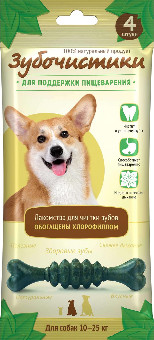 Лакомство для собак Зубочистики средних пород с хлорофиллом 70 г 97₽