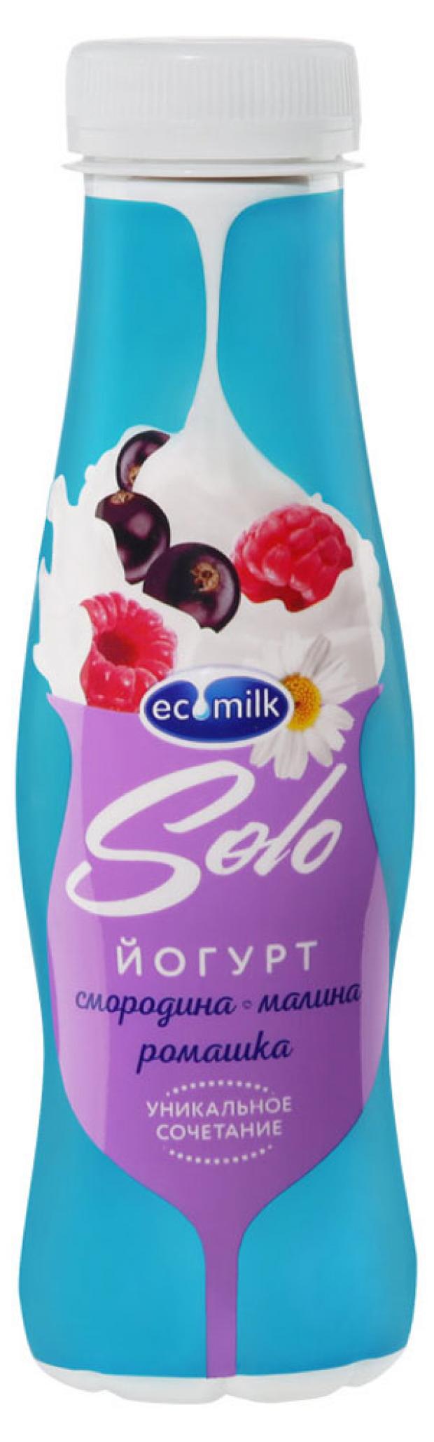 Йогурт питьевой Экомилк Solo со смородиной малиной и ромашкой 28 290 г 53₽