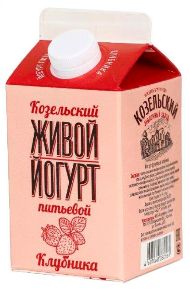 

Йогурт питьевой «Козельское молоко» живой с клубникой, 450 мл