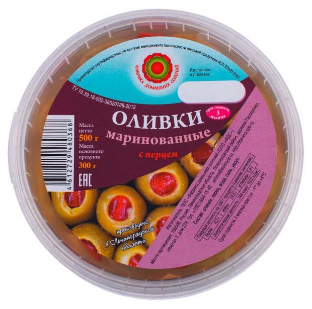

Оливки «Фабрика домашних солений» маринованные с перцем, 300 г