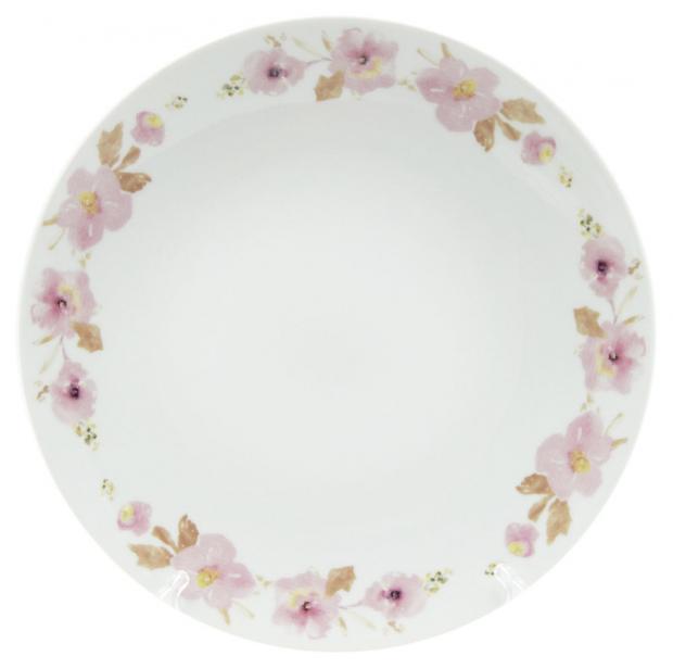 Тарелка обеденная Весенние цветы фарфоровая, 24 см