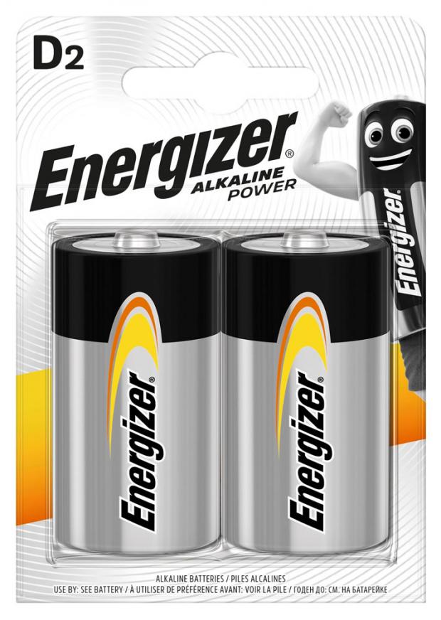 Батарейка Energizer Alkaline Power LR20 D алкалиновая 2 шт 320₽