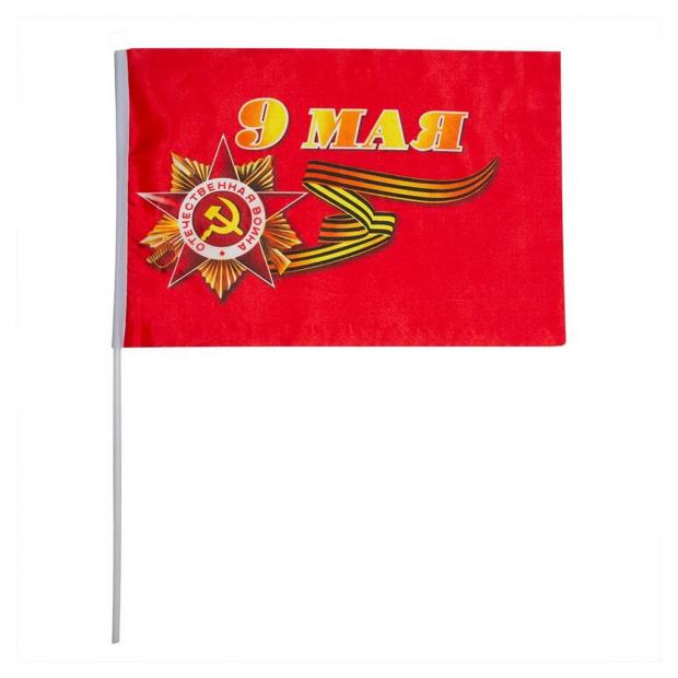 

Флаг текстильный Mazari 9 Мая на пластиковом древке, 90х60 см