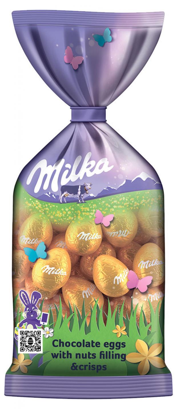 

Шоколад Milka молочный в форме яйца с ореховой начинкой и хрустящими хлопьями, 100 г