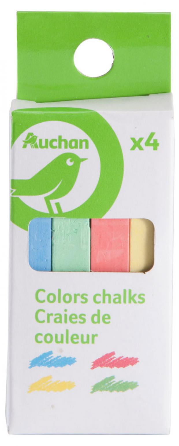 Мел школьный АШАН 4 цвета 15₽