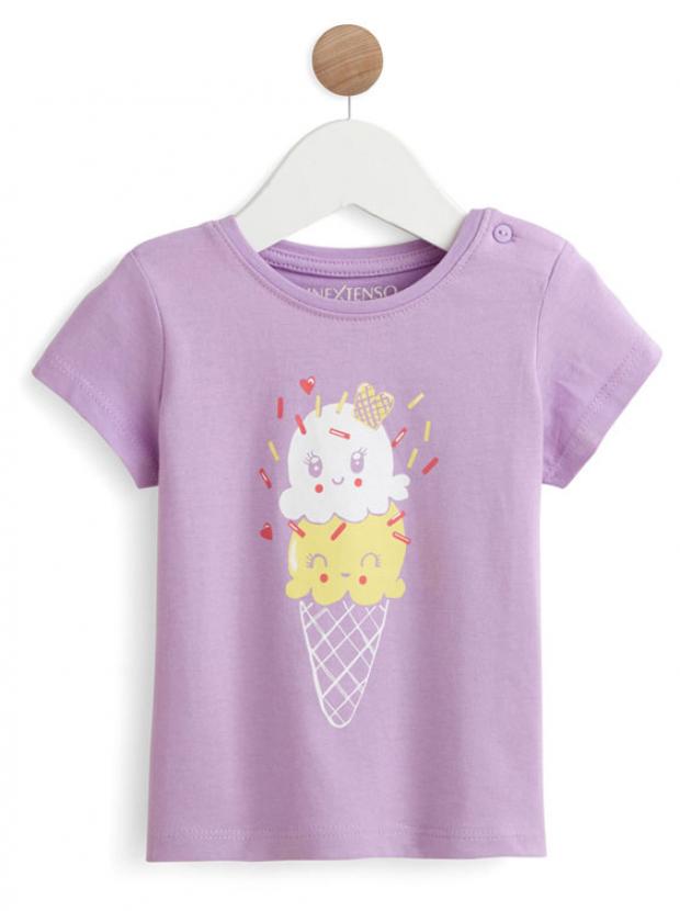 Футболка для девочки с коротким рукавом InExtenso GIR0093 сиреневая 180₽