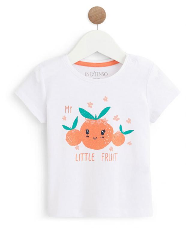 Футболка для девочки с коротким рукавом InExtenso GIR0089 белая 220₽