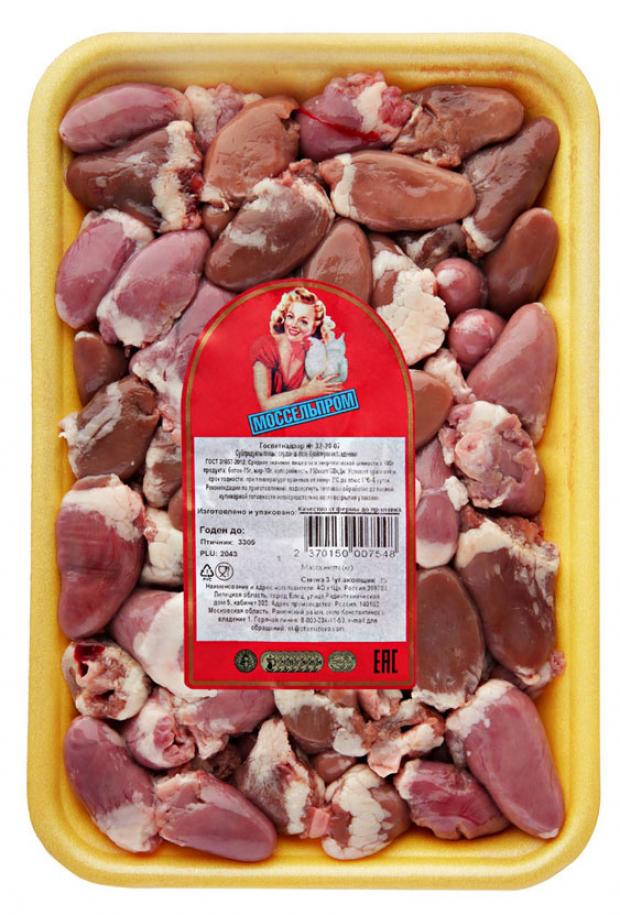 Сердце цыплят-бройлеров «Моссельпром» охлажденное (0,9 - 1,2 кг), 1 упаковка ~ 1 кг