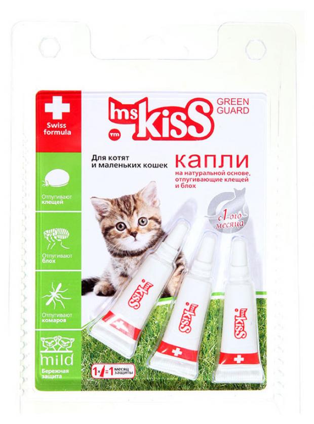 Капли для крупных кошек MsKiss весом более 2 кг репеллентные 3х25 мл 220₽