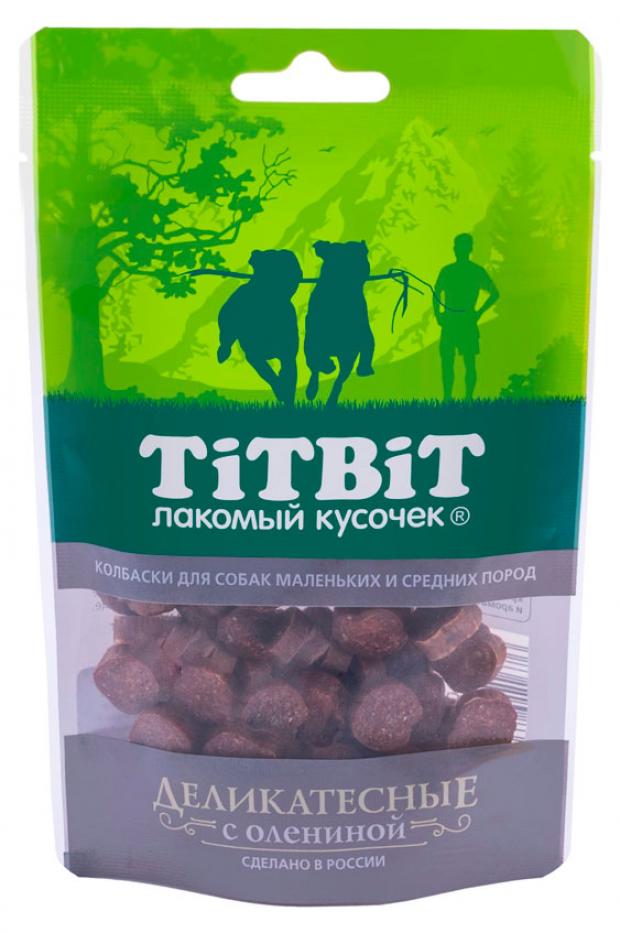 Лакомство для собак TiTBiT колбаски Деликатесные с олениной 40 г 106₽