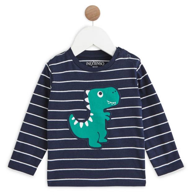 Футболка для мальчика с длинным рукавом InExtenso BOY0000 синяя в полоску 300₽