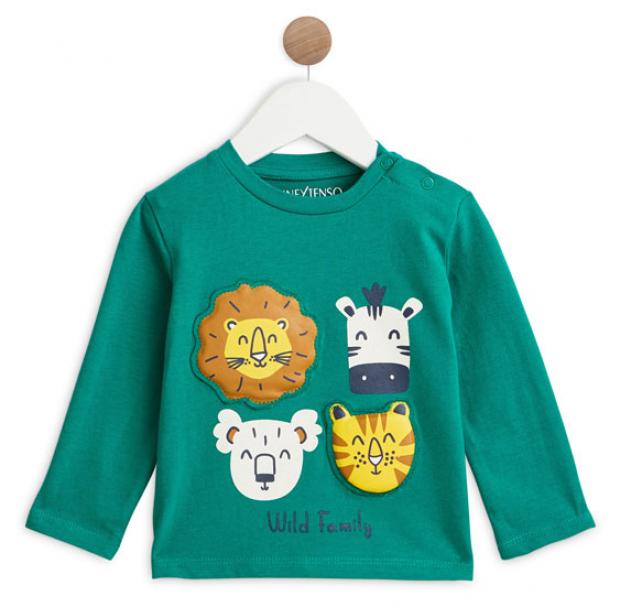 Футболка для мальчика с длинным рукавом InExtenso BOY0000 бирюзовая 300₽