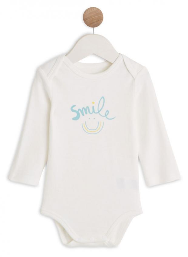 Боди с длинным рукавом InExtenso UDW0018 белое Smile