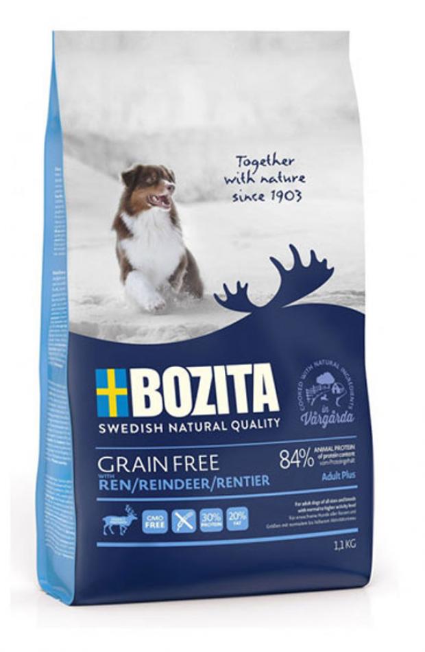 Сухой корм для собак BOZITA GRAIN FREE Reindeer беззерновой с оленем, 1,1 кг