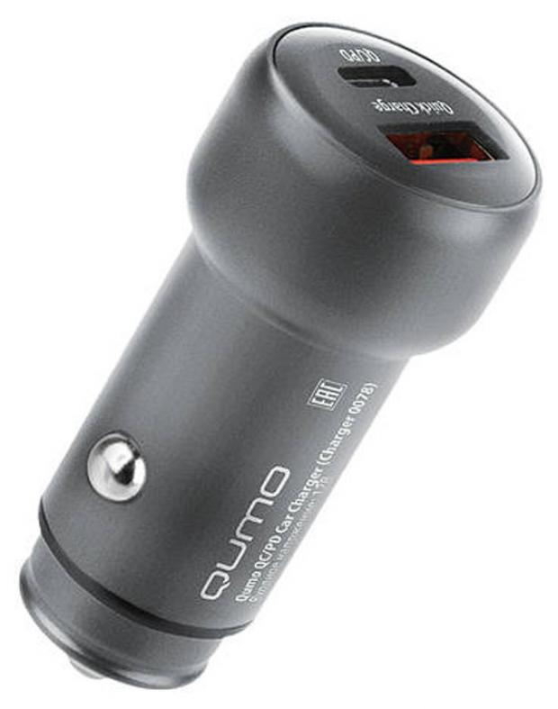 Автомобильное зарядное устройство Qumo All QCPD USB Type C серый 690₽