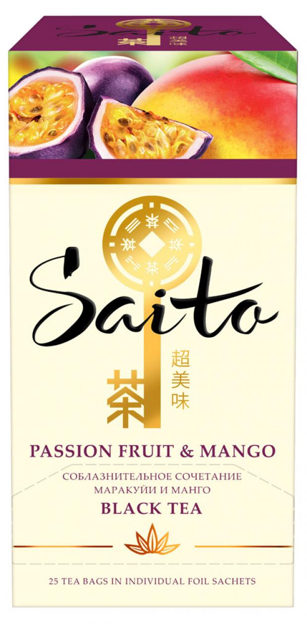

Чай чёрный Saito Passion Fruit & Mango маракуя манго в пакетиках 25х15, г