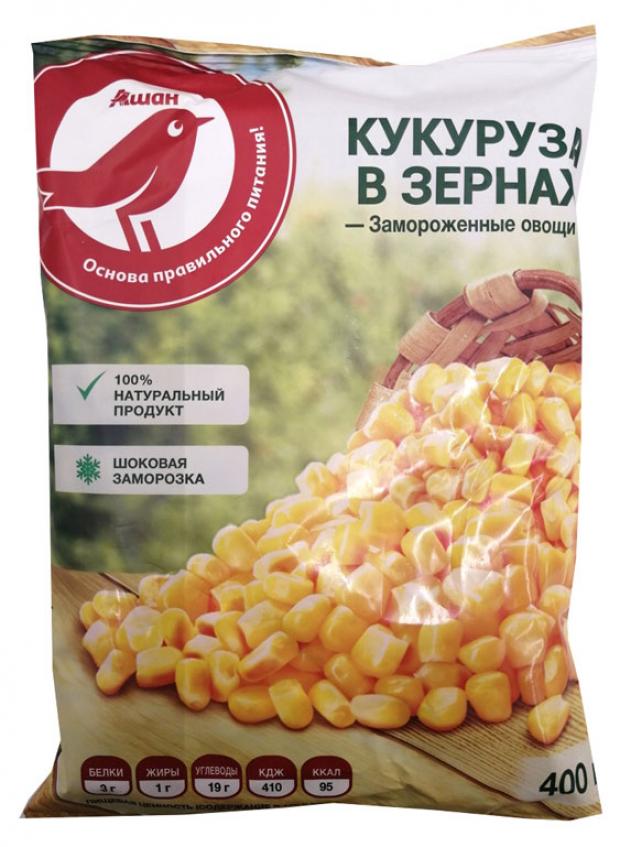 Кукуруза АШАН в зернах замороженная 400 г 80₽