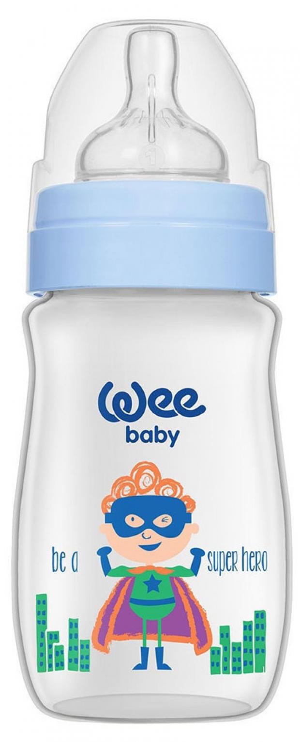 Бутылочка Wee Baby Classic Plus с широким горлышком для кормления с силиконовой соской размер 1 250 мл 399₽