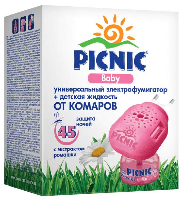 

Электрофумигатор и жидкость от комаров Picnic Baby 45 ночей, 30 мл