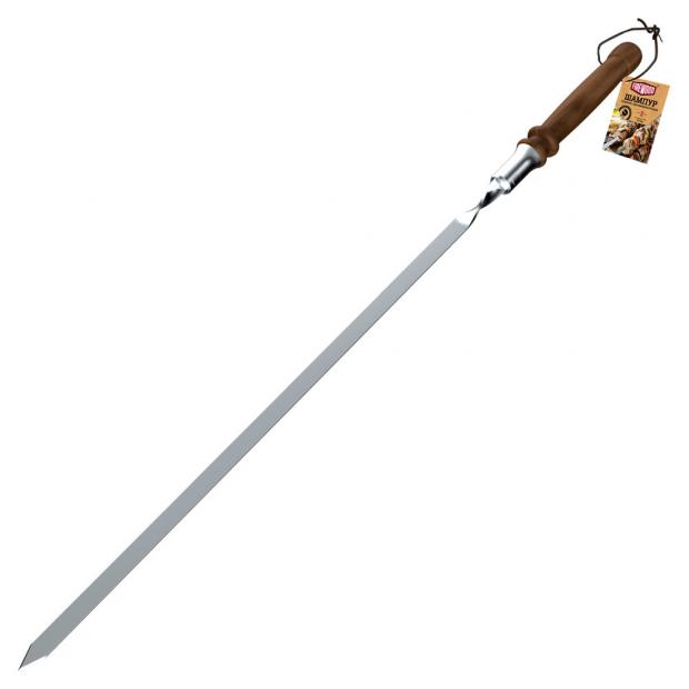 Шампур FireWood плоский с деревянной ручкой 650х12х25 мм 150₽