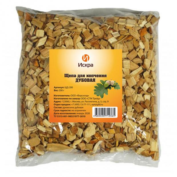 Щепа для копчения ИСКРА дубовая 200 г 27₽