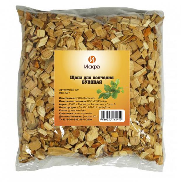 Щепа для копчения ИСКРА буковая 200 г 32₽