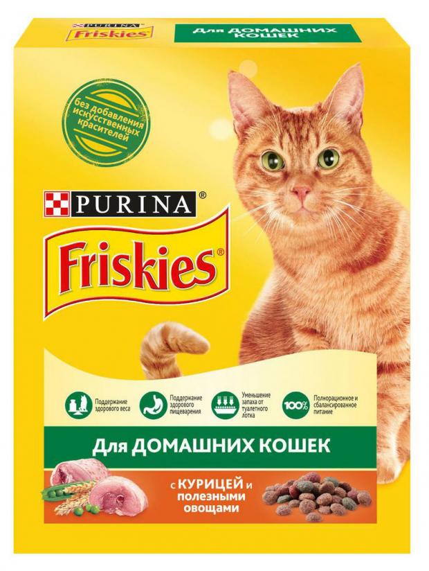 

Сухой корм для кошек Friskies с курицей и полезными овощами, 300 г