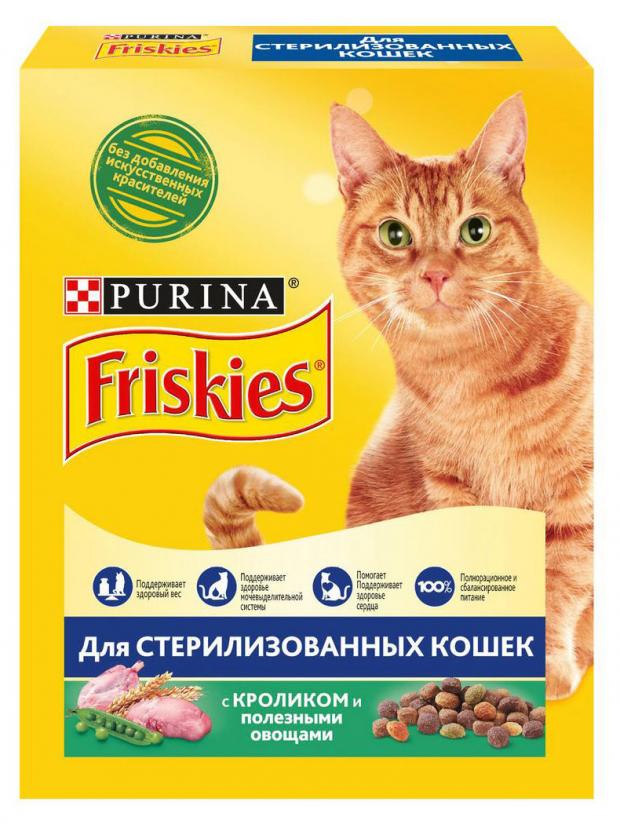 Сухой корм для стерилизованных кошек Friskies с кроликом и полезными овощами, 300 г