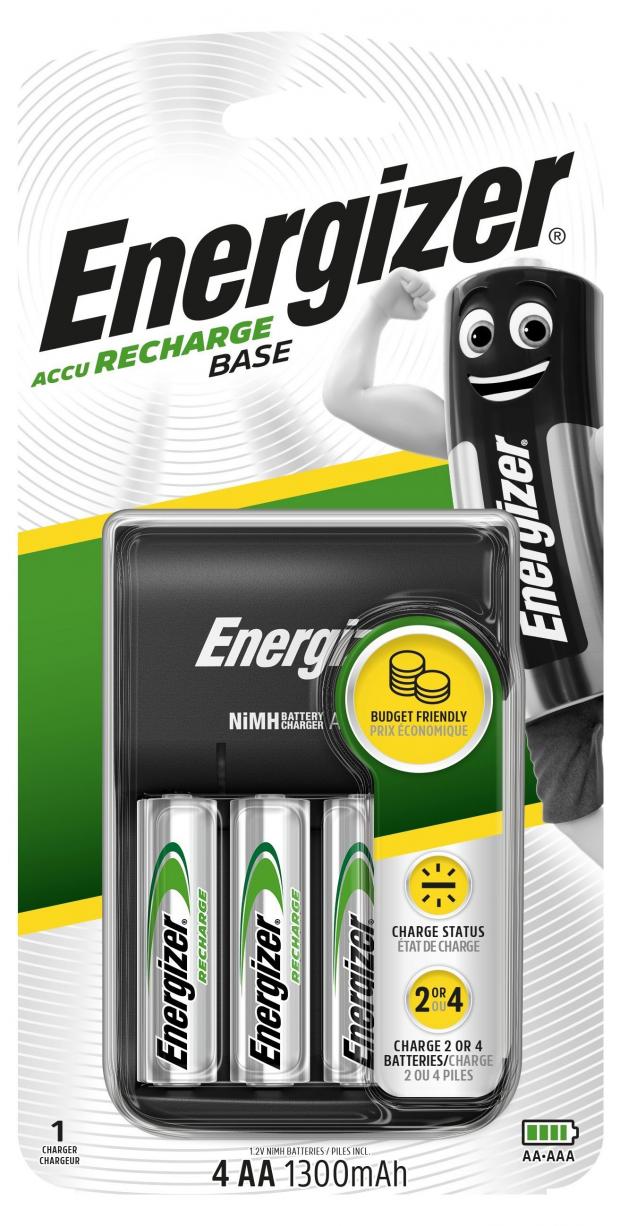 Устройство зарядное Energizer Base Charger 4 аккумуляторные батарейки 1300 мАч 1442₽