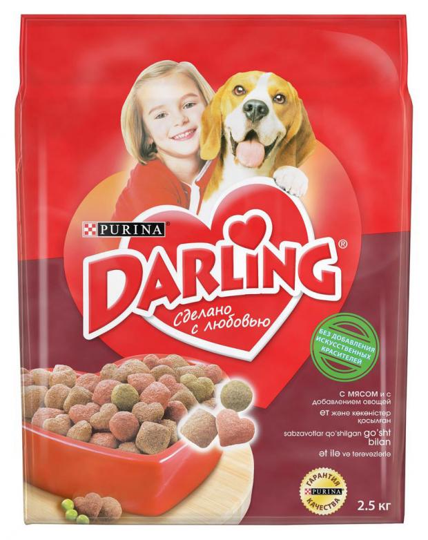 Сухой корм для взрослых собак Darling с мясом и овощами 25 кг 324₽