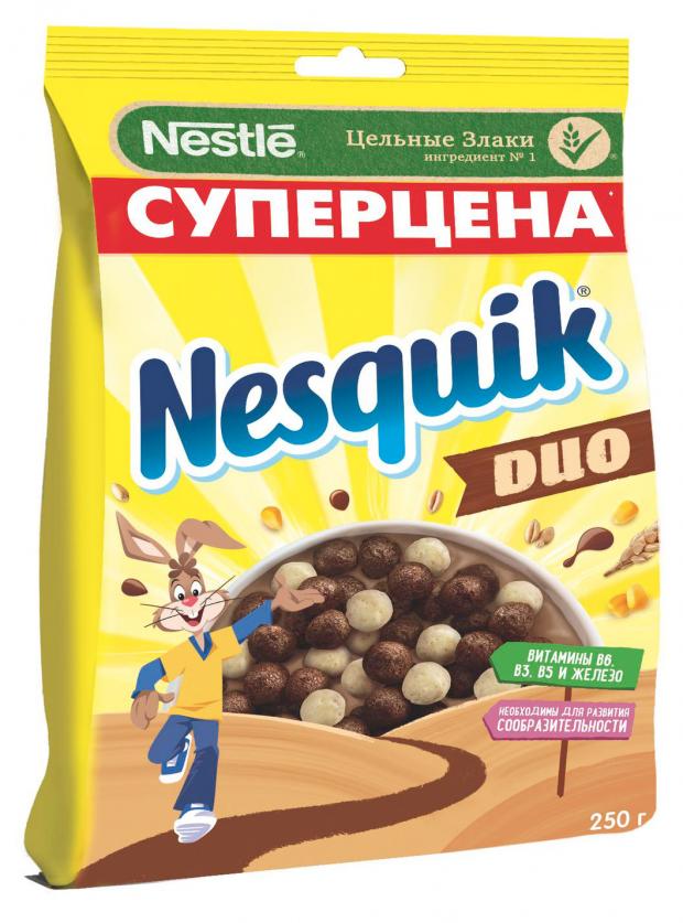 Готовый завтрак Nesquik Duo шоколадные шарики, 250 г