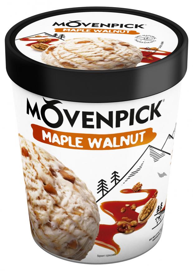 

Мороженое пломбир Movenpick Maple Walnut с кленовым сиропом и кусочками карамелизованных грецких орехов, 298 г