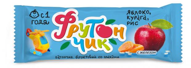 

Фрутончик со злаками «ЛЕОВИТ» Яблоко курага рис, 20 г