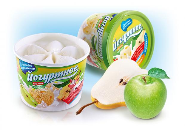 Мороженое Здоровое мороженое кисломолочное йогуртное с фруктово-ягодным наполнителем груша-яблоко 120 г 74₽