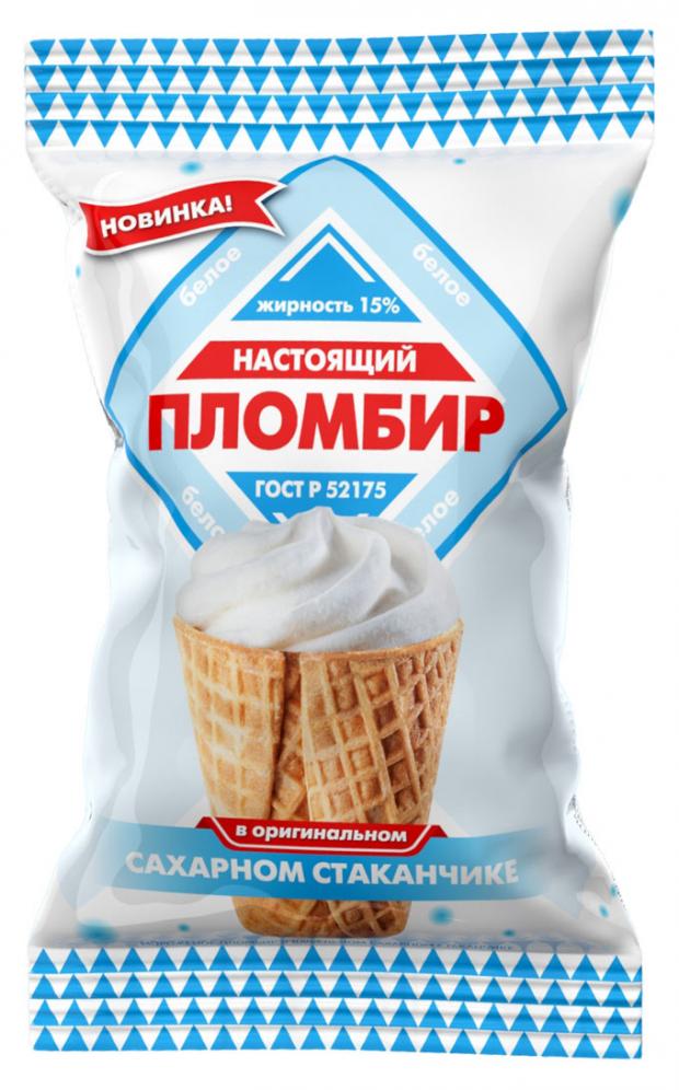 Мороженое Настоящий пломбир ГОСТ в сахарном вафельном стакане 90 г 36₽