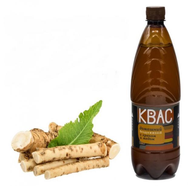 Квас «ДариДобро» домашний с хреном и медом, 1 л