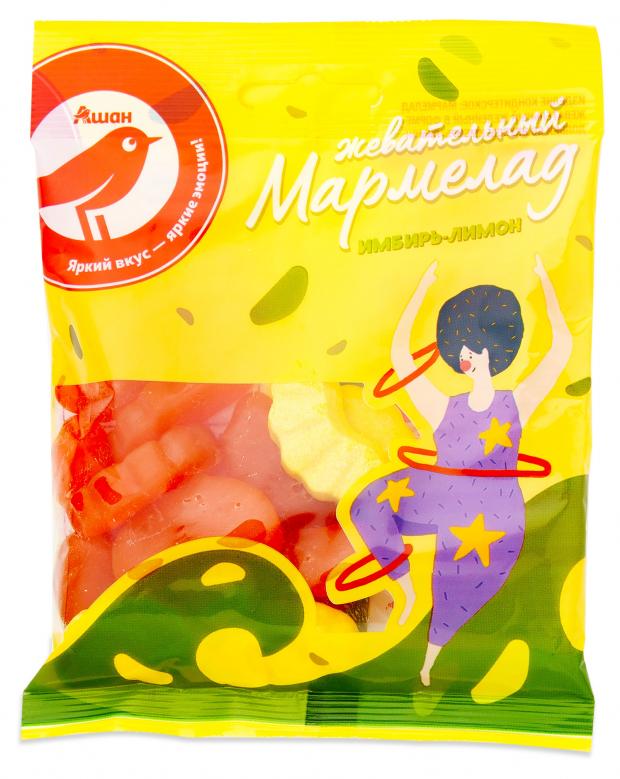 Мармелад жевательный АШАН имбирь-лимон 75 г 36₽