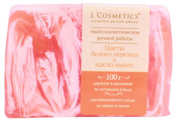 

Мыло косметическое L'Cosmetics Цветы персика и масло манго ручной работы, 100 г