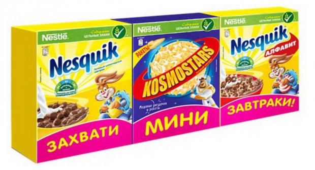 Готовый сухой завтрак Nesquik Kosmostars Nesquik Abc, 3х30 г