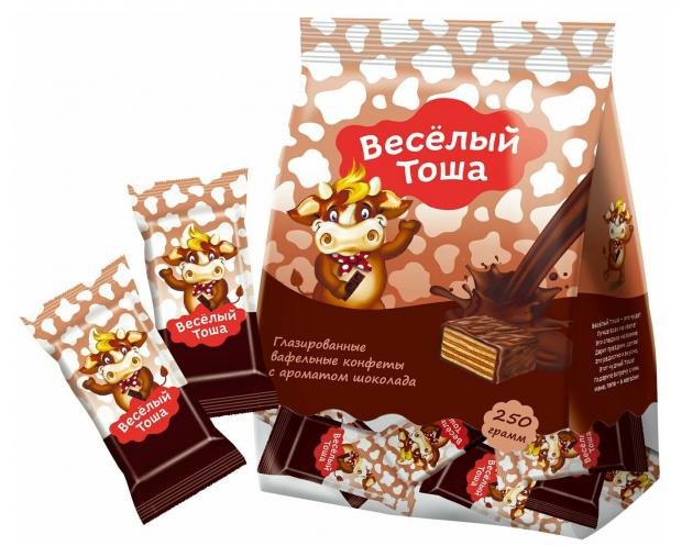 

Конфеты вафельные глазированные «Весёлый Тоша» со вкусом шоколада, 250 г