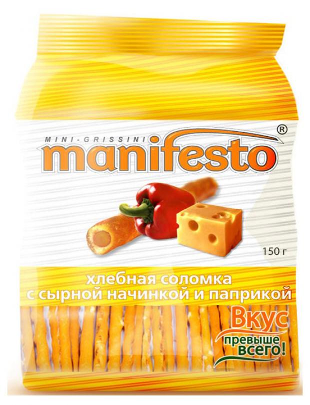 

Соломка хлебная Manifesto с начинкой из сыра и паприки, 150 г
